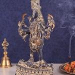 Pure Brass Vintage Kali Dashbhuja Idol | 10.5" Sacred Art | 2kg Ten-Armed Masterpiece | Divine Mother Energy | Jaipurio